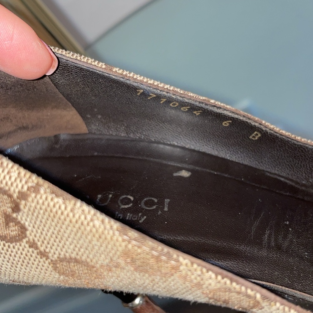 GUCCI MONOGRAM BAMBOO HEELED PUMPS - Picture 11 of 14